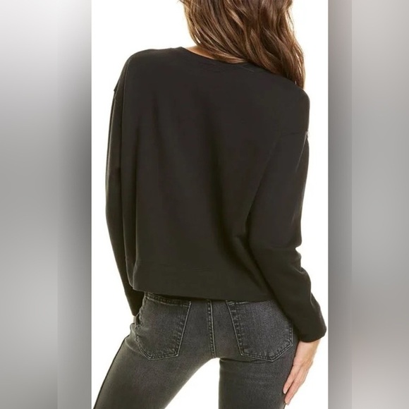 James Perse Top Relaxed Cropped Black Pullover Women’s Sz: Medium - Picture 7 of 13